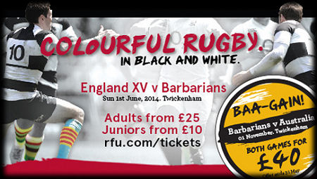 England XV v Barbarians 2014